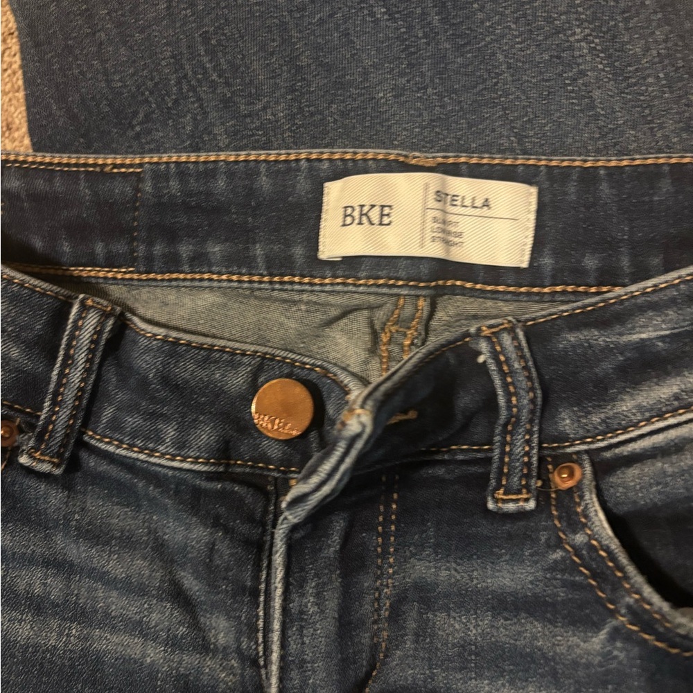 BKE Stella Dark Blue Straight Leg Jeans